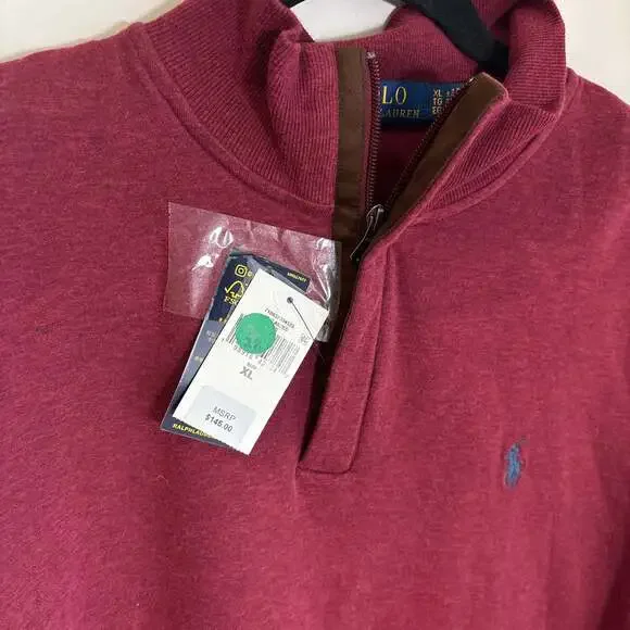 New!! Polo Ralph Lauren Luxury Jersey Quarter-Zip Pullover size XL